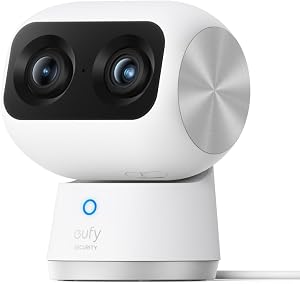 eufy Security 4K Indoor Cam S350, No Subscription, Dual Cameras, 8× Zoom, 360° Coverage, W