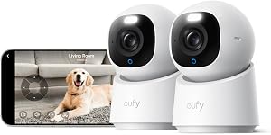 eufy Security 4K Indoor Camera E30 -No Subscription,360° Pan Tilt,AI Auto Tracking,Color N