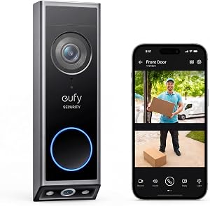 eufy Security Video Doorbell E340,No Subscription,Dual Cameras,2K FHD,Head-to-Toe View, Do