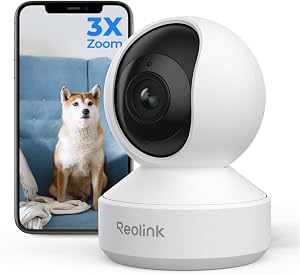 REOLINK 4K UHD Pan & Tilt Dual-Band Wi-Fi 6 Indoor Security Camera with 3X Optical Zoo