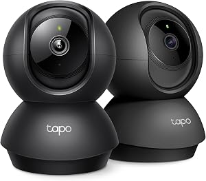 Tapo 2K Indoor Pan/Tilt Wired Security Camera - Works as a Baby Monitor & Pet Camera,