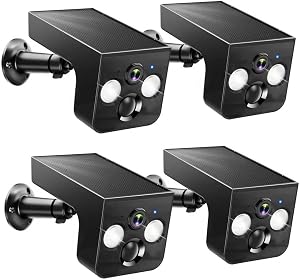 Solar Security Cameras Wireless Outdoor, 2K Solar Powered WiFi Camera, IP65 Waterproof, AI