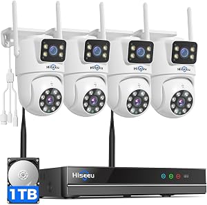 Hiseeu Wireless Security Cameras Outdoor, 5G & 2.4G WiFi Pro, Wireless Home Security C