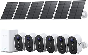 aosu Solar Security Cameras Wireless Outdoor Home System, True 2K HD, Cross-Camera Trackin