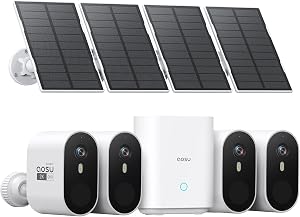 aosu Solar Security Cameras Wireless Outdoor, 4-Cam Kit, 2K QHD Home Security System with