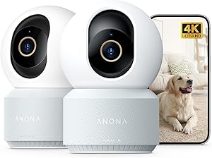 Anona 4K UHD Indoor Camera, Pet/Dog/Baby Security Camera with Phone App, 360°Pan-Tilt, 5G/