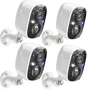 GMK Security Cameras Wireless Outdoor 4 Pack, 2K Battery Powered Cameras for Home Security