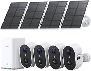 aosu Solar Security Cameras Wireless Outdoor Home System, True 2K HD, Cross-Camera Trackin